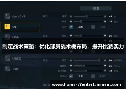 制定战术策略：优化球员战术板布局，提升比赛实力